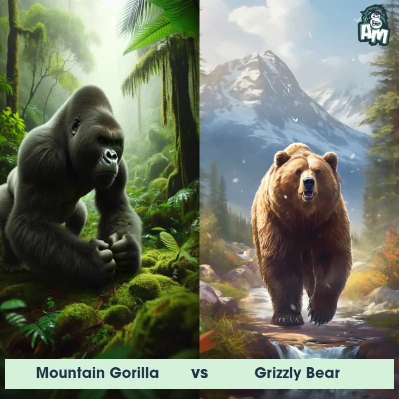 Mountain Gorilla vs Grizzly Bear - Animal Matchup Mountain Gorilla vs Grizzly Bear - Animal Matchup