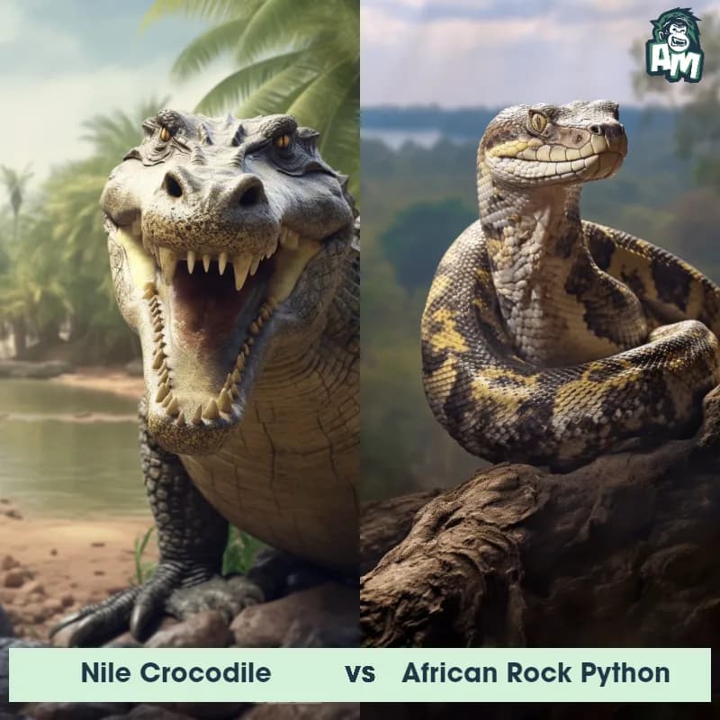 Nile Crocodile vs African Rock Python - Animal Matchup Nile Crocodile vs African Rock Python - Animal Matchup
