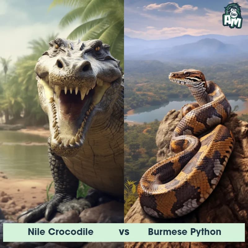 Nile Crocodile vs Burmese Python - Animal Matchup Nile Crocodile vs Burmese Python - Animal Matchup