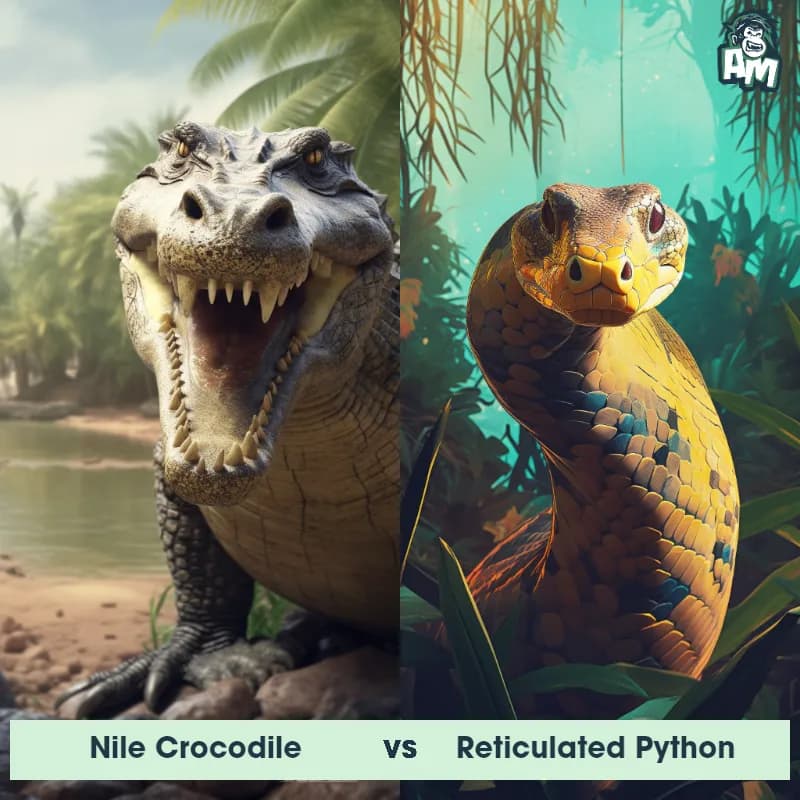 Nile Crocodile vs Reticulated Python - Animal Matchup Nile Crocodile vs Reticulated Python - Animal Matchup