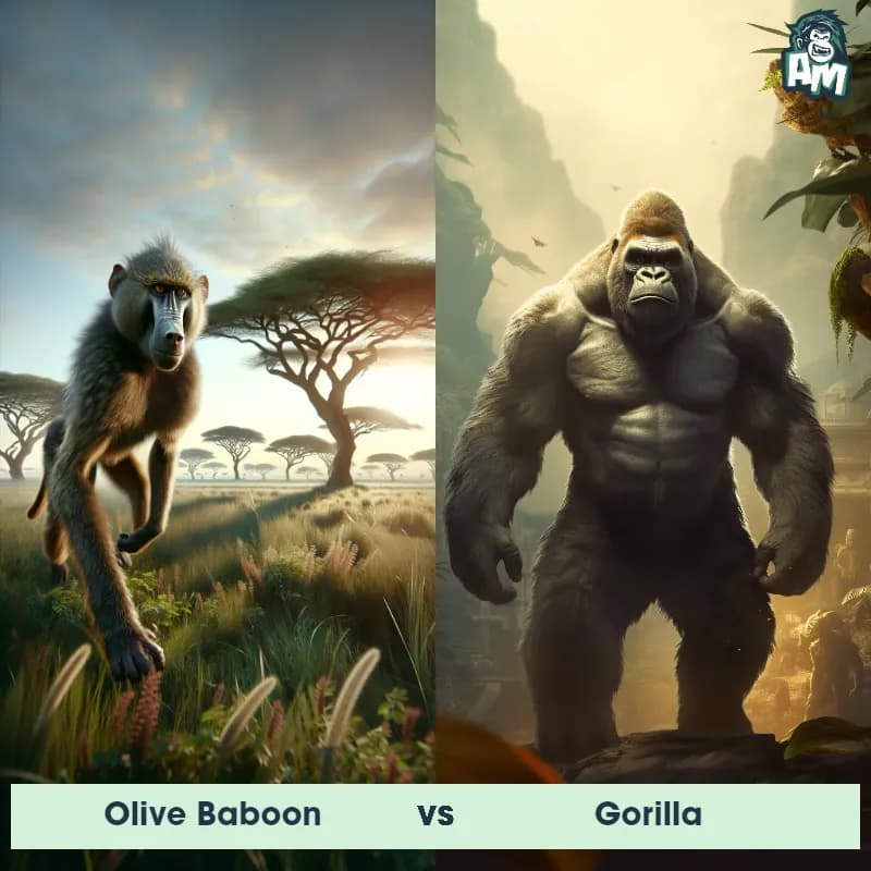 Olive Baboon vs Gorilla - Animal Matchup Olive Baboon vs Gorilla - Animal Matchup
