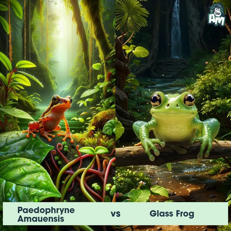 Paedophryne Amauensis vs Glass Frog - Animal Matchup Paedophryne Amauensis vs Glass Frog - Animal Matchup