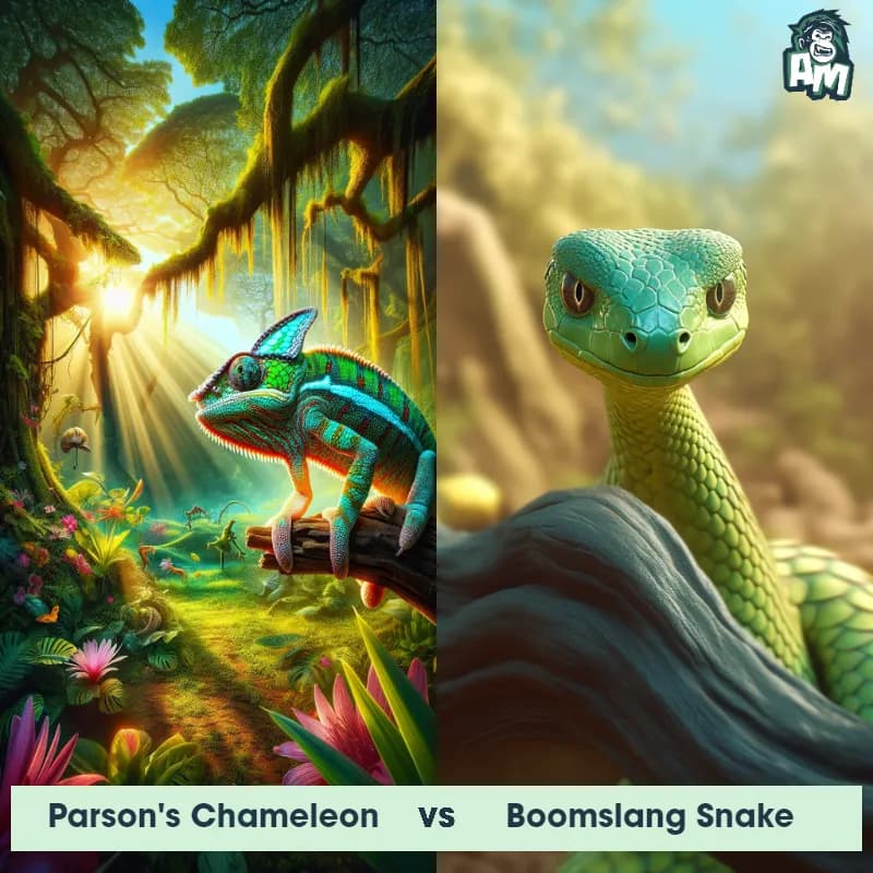 Parson's Chameleon vs Boomslang Snake - Animal Matchup Parson's Chameleon vs Boomslang Snake - Animal Matchup