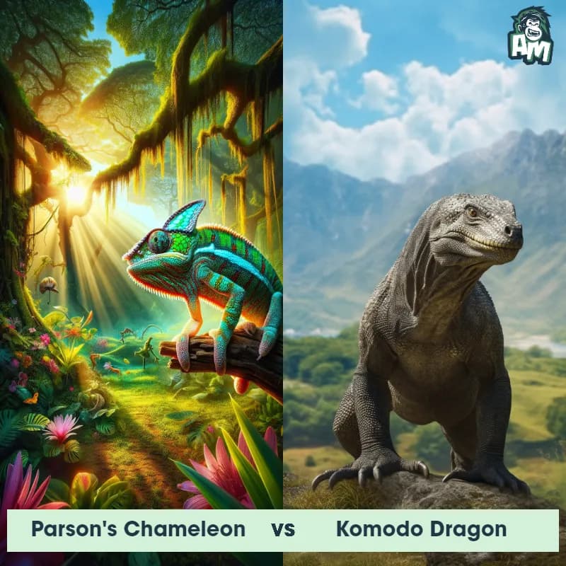 Parson's Chameleon vs Komodo Dragon - Animal Matchup Parson's Chameleon vs Komodo Dragon - Animal Matchup