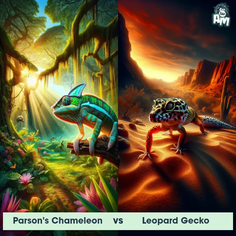 Parson's Chameleon vs Leopard Gecko - Animal Matchup Parson's Chameleon vs Leopard Gecko - Animal Matchup