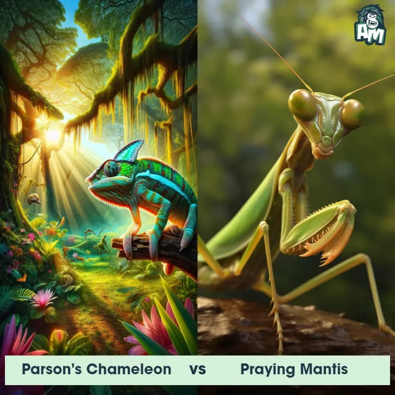 Parson's Chameleon vs Praying Mantis - Animal Matchup Parson's Chameleon vs Praying Mantis - Animal Matchup