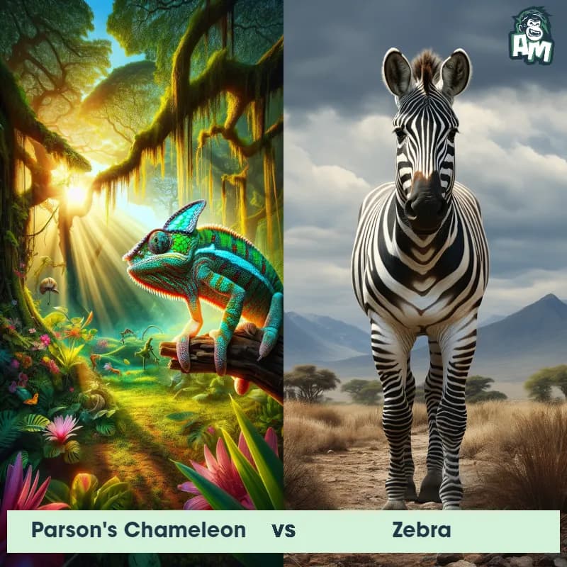 Parson's Chameleon vs Zebra - Animal Matchup Parson's Chameleon vs Zebra - Animal Matchup