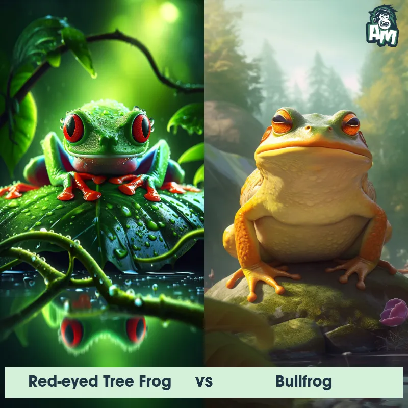 Red-Eyed Tree Frog vs Bullfrog - Animal Matchup Red-Eyed Tree Frog vs Bullfrog - Animal Matchup