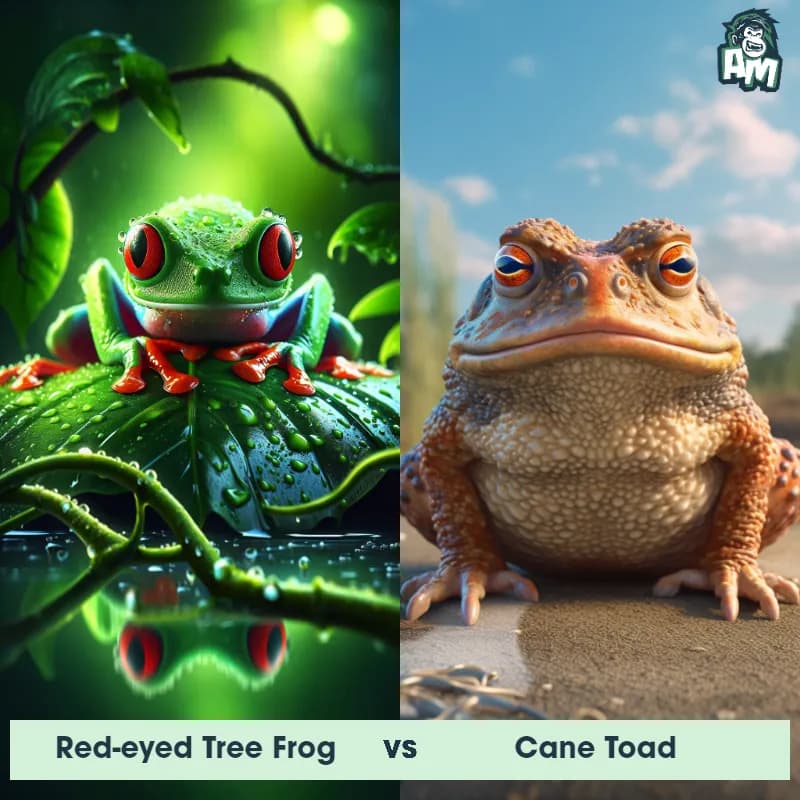 Red-Eyed Tree Frog vs Cane Toad - Animal Matchup Red-Eyed Tree Frog vs Cane Toad - Animal Matchup