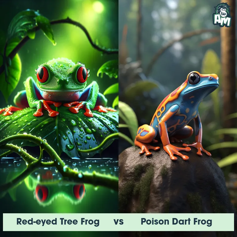 Red-Eyed Tree Frog vs Poison Dart Frog - Animal Matchup Red-Eyed Tree Frog vs Poison Dart Frog - Animal Matchup