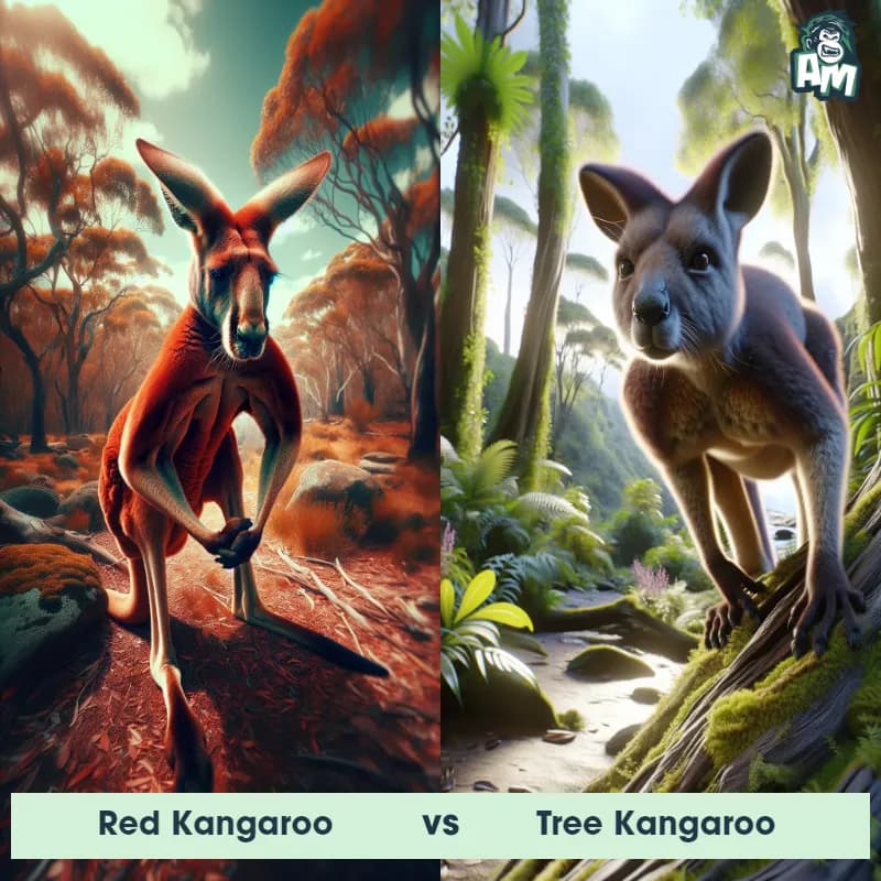 Red Kangaroo vs Tree Kangaroo - Animal Matchup Red Kangaroo vs Tree Kangaroo - Animal Matchup