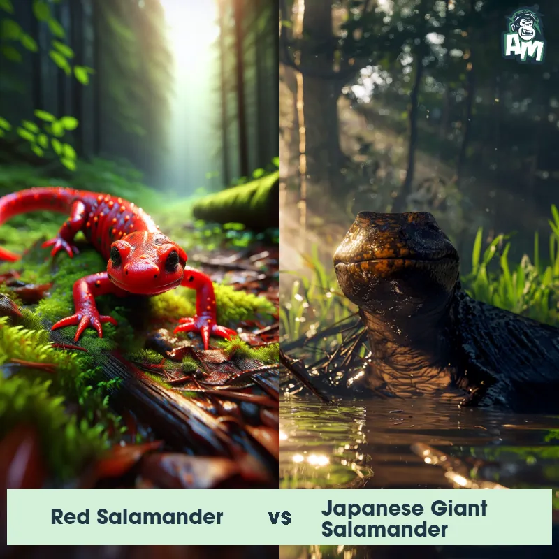 Red Salamander vs Japanese Giant Salamander - Animal Matchup Red Salamander vs Japanese Giant Salamander - Animal Matchup