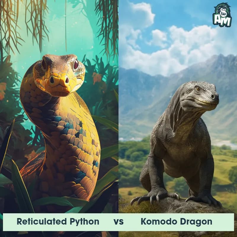 Reticulated Python vs Komodo Dragon - Animal Matchup Reticulated Python vs Komodo Dragon - Animal Matchup