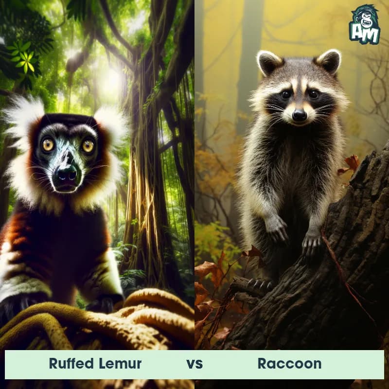 Ruffed Lemur vs Raccoon - Animal Matchup Ruffed Lemur vs Raccoon - Animal Matchup