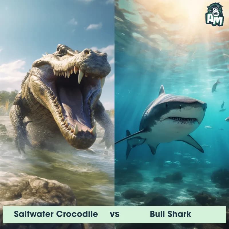 Saltwater Crocodile vs Bull Shark - Animal Matchup Saltwater Crocodile vs Bull Shark - Animal Matchup