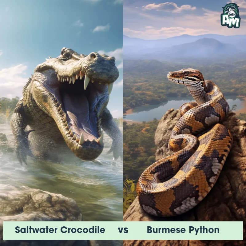 Saltwater Crocodile vs Burmese Python - Animal Matchup Saltwater Crocodile vs Burmese Python - Animal Matchup