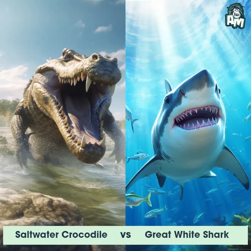 Saltwater Crocodile vs Great White Shark - Animal Matchup Saltwater Crocodile vs Great White Shark - Animal Matchup