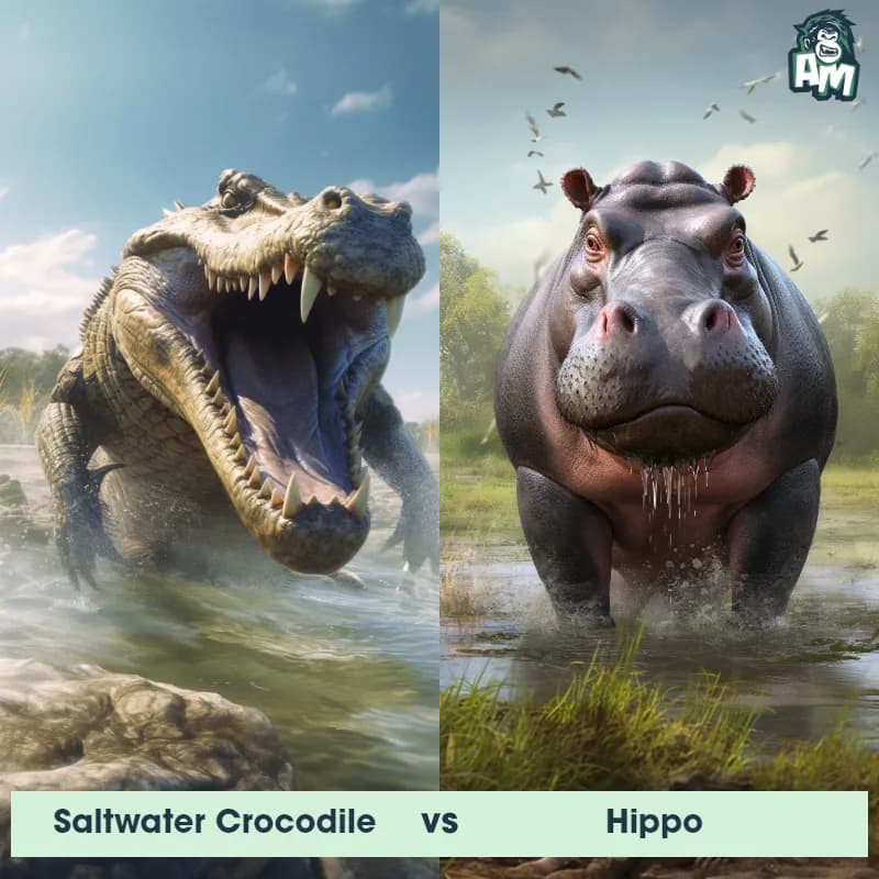 Saltwater Crocodile vs Hippo - Animal Matchup Saltwater Crocodile vs Hippo - Animal Matchup