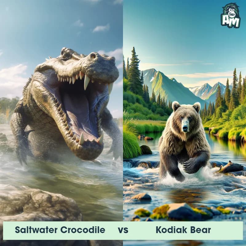 Saltwater Crocodile vs Kodiak Bear - Animal Matchup Saltwater Crocodile vs Kodiak Bear - Animal Matchup