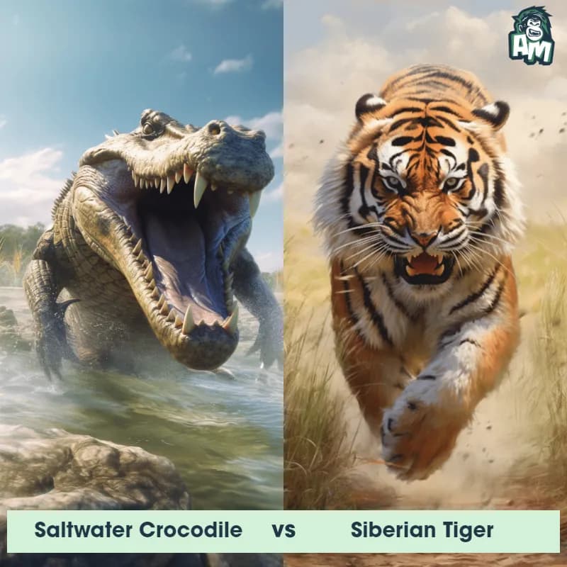 Saltwater Crocodile vs Siberian Tiger - Animal Matchup Saltwater Crocodile vs Siberian Tiger - Animal Matchup