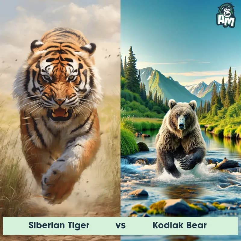 Siberian Tiger vs Kodiak Bear - Animal Matchup Siberian Tiger vs Kodiak Bear - Animal Matchup