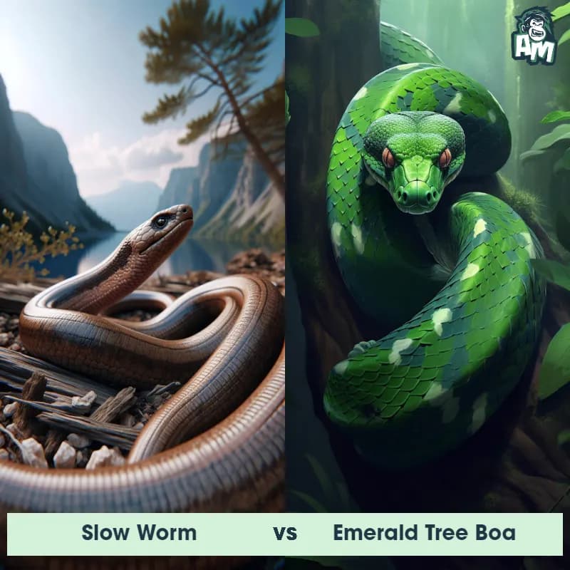 Slow Worm vs Emerald Tree Boa - Animal Matchup Slow Worm vs Emerald Tree Boa - Animal Matchup