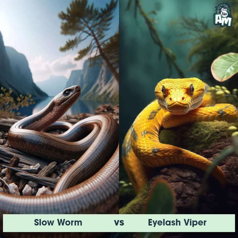 Slow Worm vs Eyelash Viper - Animal Matchup Slow Worm vs Eyelash Viper - Animal Matchup