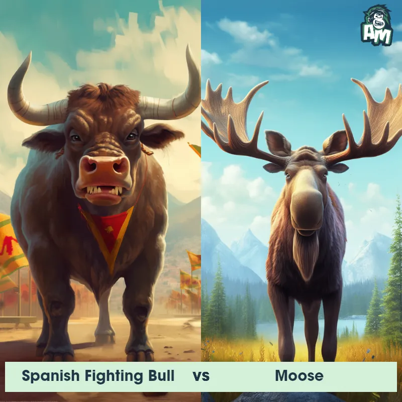 Spanish Fighting Bull vs Moose - Animal Matchup Spanish Fighting Bull vs Moose - Animal Matchup