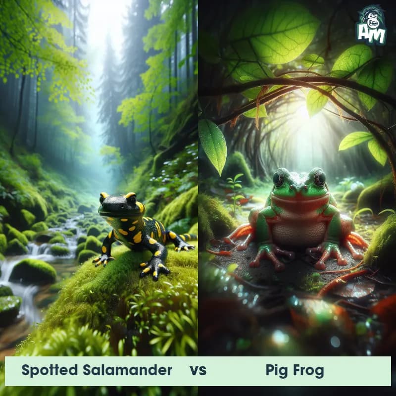 Spotted Salamander vs Pig Frog - Animal Matchup Spotted Salamander vs Pig Frog - Animal Matchup