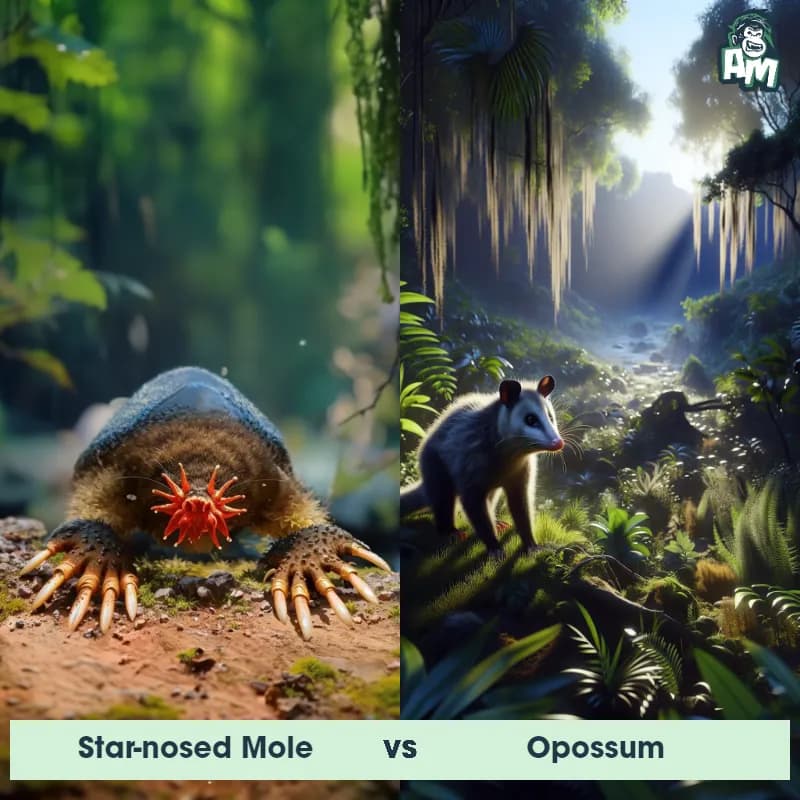 Star-Nosed Mole vs Opossum - Animal Matchup Star-Nosed Mole vs Opossum - Animal Matchup