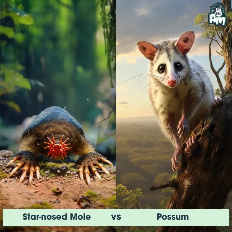 Star-Nosed Mole vs Possum - Animal Matchup Star-Nosed Mole vs Possum - Animal Matchup