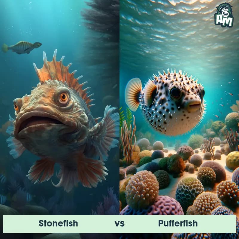 Stonefish vs Pufferfish - Animal Matchup Stonefish vs Pufferfish - Animal Matchup