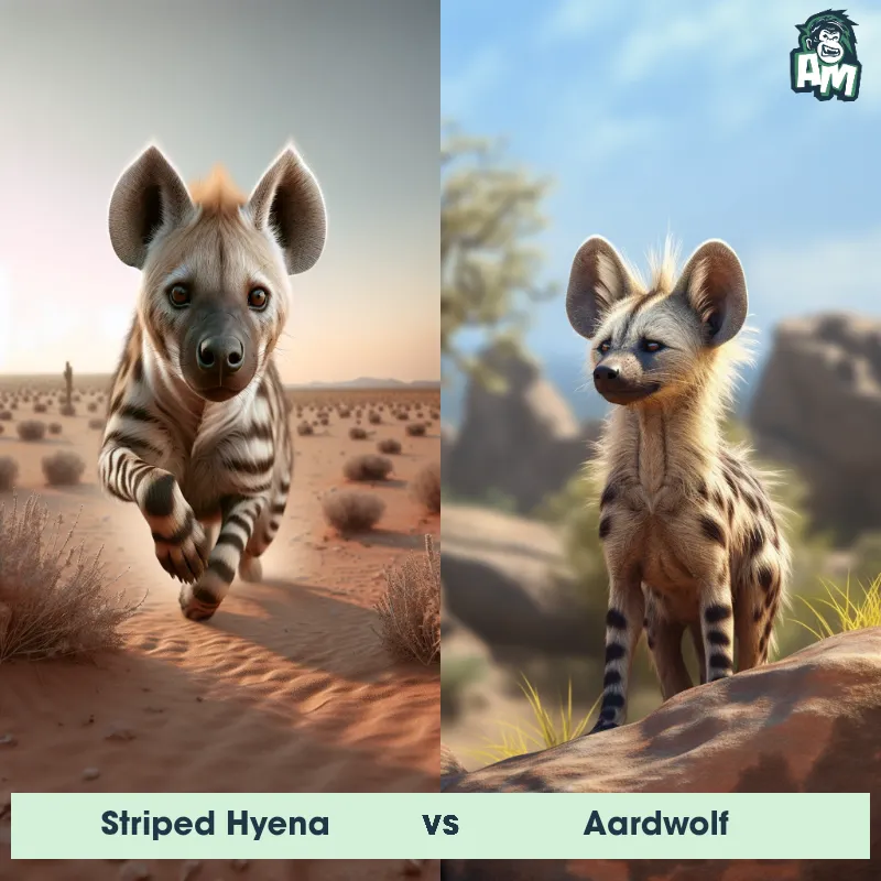 Striped Hyena vs Aardwolf - Animal Matchup Striped Hyena vs Aardwolf - Animal Matchup