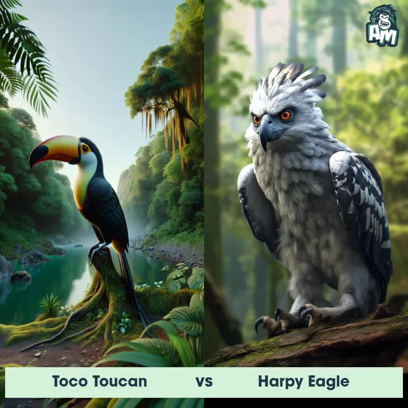 Toco Toucan vs Harpy Eagle - Animal Matchup Toco Toucan vs Harpy Eagle - Animal Matchup