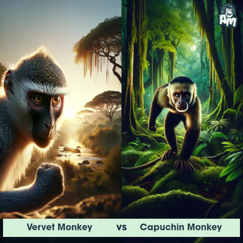 Vervet Monkey vs Capuchin Monkey - Animal Matchup Vervet Monkey vs Capuchin Monkey - Animal Matchup