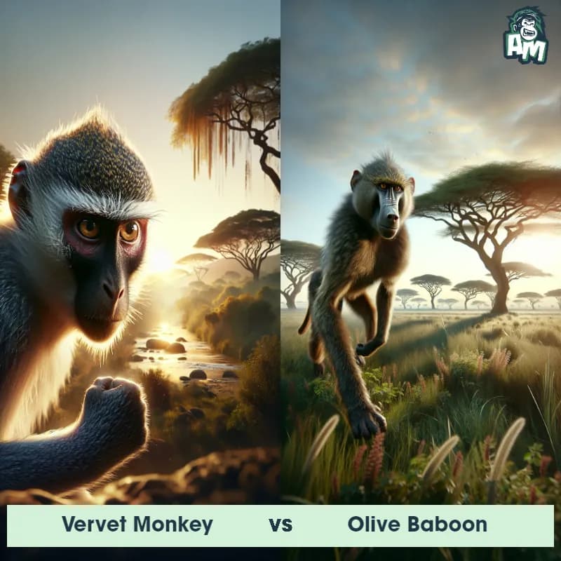 Vervet Monkey vs Olive Baboon - Animal Matchup Vervet Monkey vs Olive Baboon - Animal Matchup