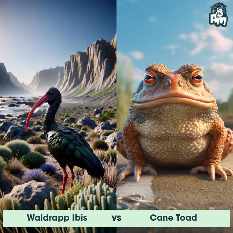 Waldrapp Ibis vs Cane Toad - Animal Matchup Waldrapp Ibis vs Cane Toad - Animal Matchup