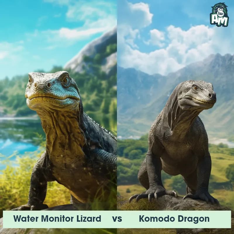 Water Monitor Lizard vs Komodo Dragon - Animal Matchup Water Monitor Lizard vs Komodo Dragon - Animal Matchup