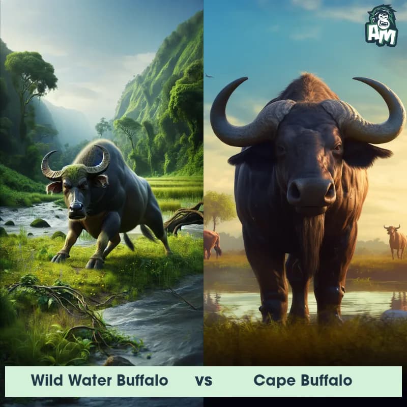 Wild Water Buffalo vs Cape Buffalo - Animal Matchup Wild Water Buffalo vs Cape Buffalo - Animal Matchup