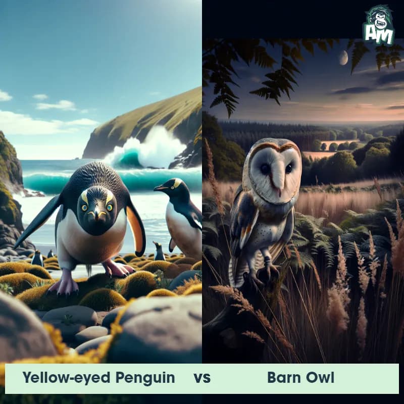 Yellow-Eyed Penguin vs Barn Owl - Animal Matchup Yellow-Eyed Penguin vs Barn Owl - Animal Matchup